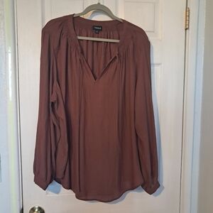 Torrid Semi Sheer Brown Blouse